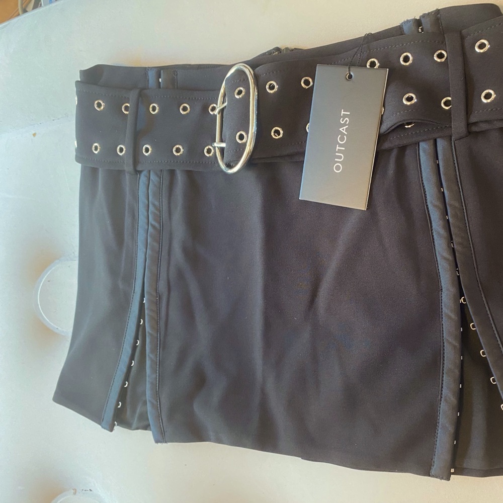 Outcast Black Mini Skirt with Belt